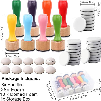 47 Packs Ink Blending Foam Pads Set, Include 8 Pcs Round Ink Mini Applicator - Image 2
