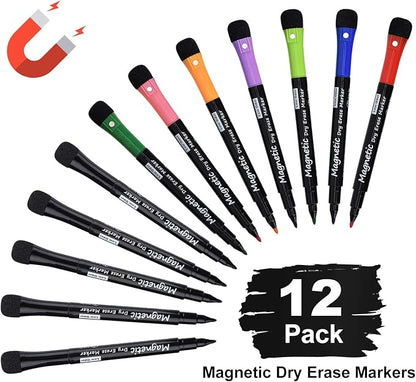 Browill Magnetic Dry Erase Markers, Fine Tip Low Odor Whiteboard Markers - Image 7