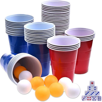 GOLDGE 60 Packs 16 Oz Plastic Party Cups Reusable in Red and Blue by GOLDGE