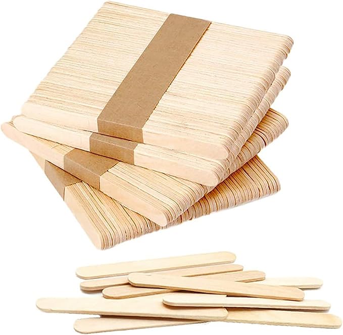 50PCS DIY Craft Sticks Ice Cream Sticks Natural Wooden Ice Cream Sticks 4.5 - Image 3