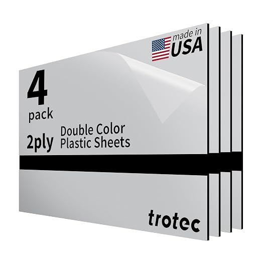 Trotec | Metallic Looking Acrylic Sheet | 12"x20"x1/16, Name Plate | USA Made by TrotecEngravingSupplies