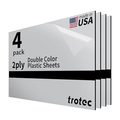 Trotec | Metallic Looking Acrylic Sheet | 12"x20"x1/16, Name Plate | USA Made by TrotecEngravingSupplies