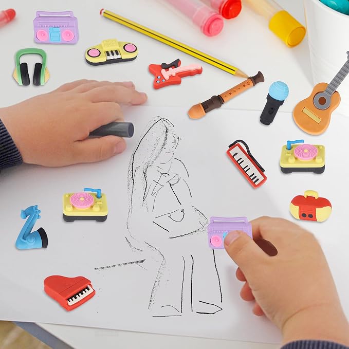 24 Pcs Erasers for Kids, Mini Pencil Eraser Bulk Classroom Prizes, Fun Puzzle - Image 4