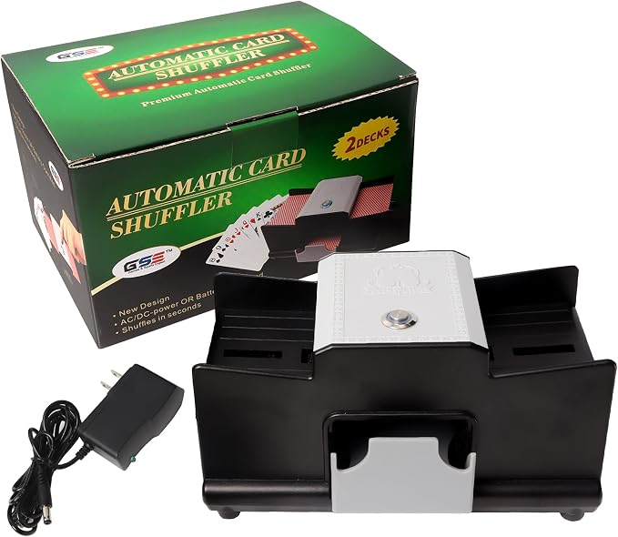GSE Games & Sports Expert 2-Deck Casino Automatic Card Shuffler, AC/DC-Power & by GSEGamesSportsExpert