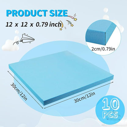 LuckyFoam Blue 10 Pack 12x12x0.79 inch Foam Sheets 0.79 Inch Thick Polystyrene - Image 2