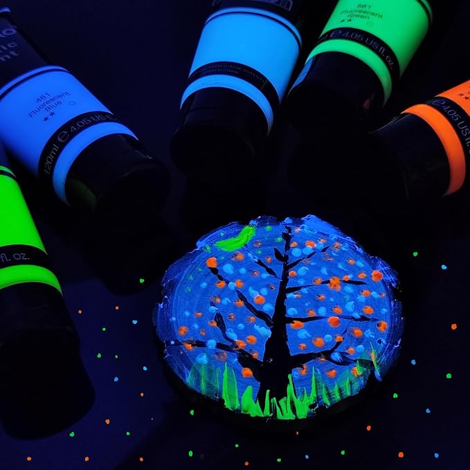 Artecho Glow in the Dark Paint, Neon Blue Paint Tubes, Art Craft Paints - Image 4