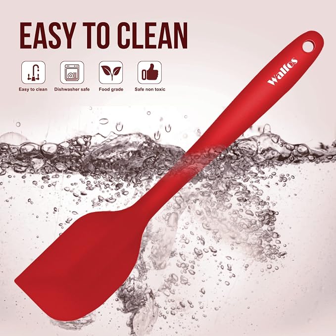 Walfos Silicone Spatula Set of 4(600°F）, Heat Resistant Kitchen Silicone - Image 7