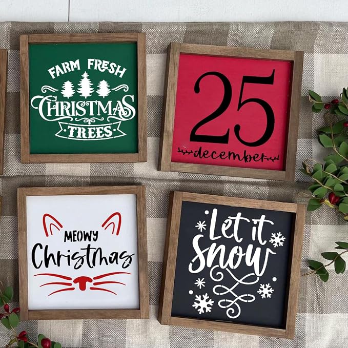 Christmas Stencils for Crafts Reusable 6” Christmas Stencil Xmas Holiday - Image 4