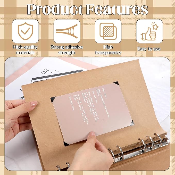 2040pcs 20 Sheets Self Adhesive Photo Corners, Memory Books - Image 3