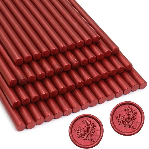 52pcs Wine Red Wax Sealing Sticks, Andotopee Glue Gun Adhesive Seal Sticks by Andotopee