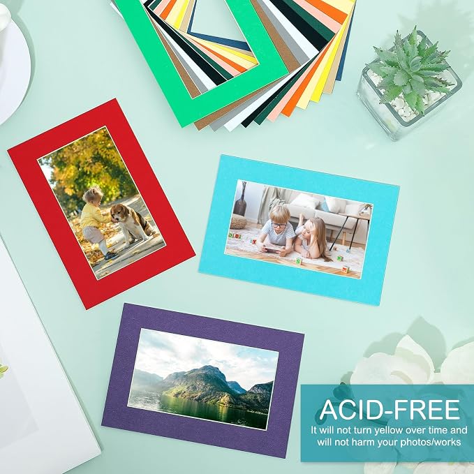 15 Pack 4x6 Picture Mats, Mixed Colors Frame Mattes - Image 5