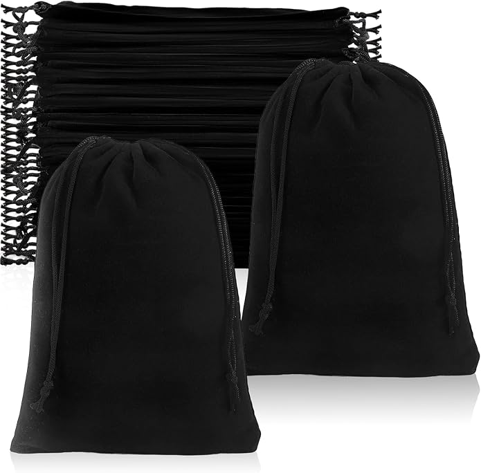 COSBAY 50 Pack Velvet Drawstring Bags, 5×7 Inch Small Velvet Jewelry Pouches by CLRBEATTY