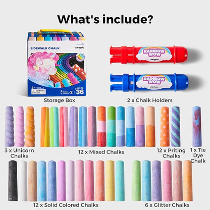Jar Melo 38 PCS Sidewalk Chalk for Kids- Colored Sidewalk Chalk - Image 7