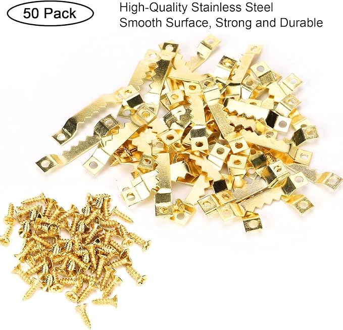 Small Sawtooth Picture Hangers 50 Pack Steel Sawtooth Hangers - Image 2