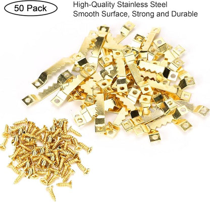 Small Sawtooth Picture Hangers 50 Pack Steel Sawtooth Hangers - Image 2