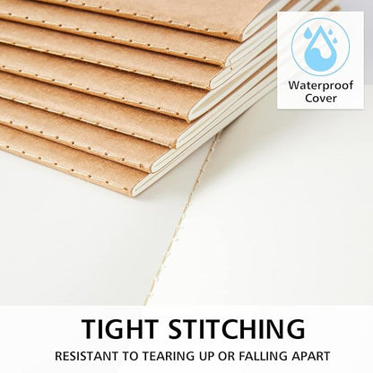 feela 8 Pack Unlined Kraft Paper Notebooks, Blank Journal Note Pad - Image 4