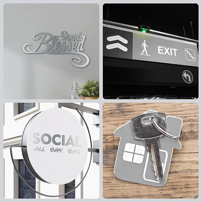 Laser Engraving Blank Silver ABS Double Color Plastic Sheet, 11.8x6.49x0.05 - Image 5