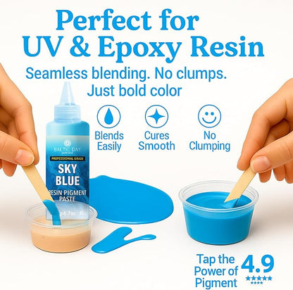 BALTIC DAY Sky Blue Epoxy Resin Pigment Paste XL – Opaque Epoxy Dye & High - Image 5