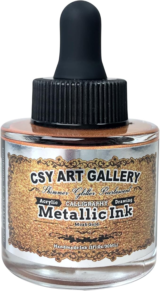 CSY Art Gallery Fast Drying Acrylic Metallic Finish Ink-Liquid Gold Leaf by CSY+art+gallery