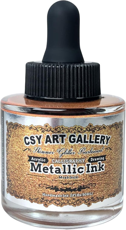 CSY Art Gallery Fast Drying Acrylic Metallic Finish Ink-Liquid Gold Leaf by CSY+art+gallery