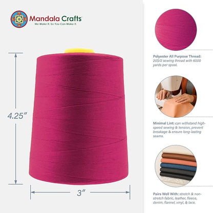 Mandala Crafts 4 Pack of Serger Threads Cones Spools - Image 3