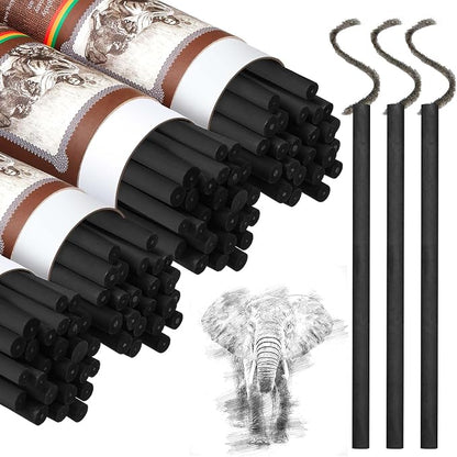 Gueevin 100 Pcs Willow Charcoal Sticks, Willow Charcoal, and Fine Art Christmas by Gueevin
