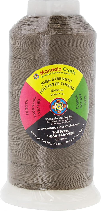 Mandala Crafts Taupe Heavy Duty Thread -1500 Yds Tex 90 Thread - Image 3