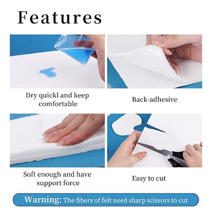Pllieay Adhesive Felt Premium Grade, Orthopedic Felt Roll 1/4" x 6" x 2.5yd. - Image 4