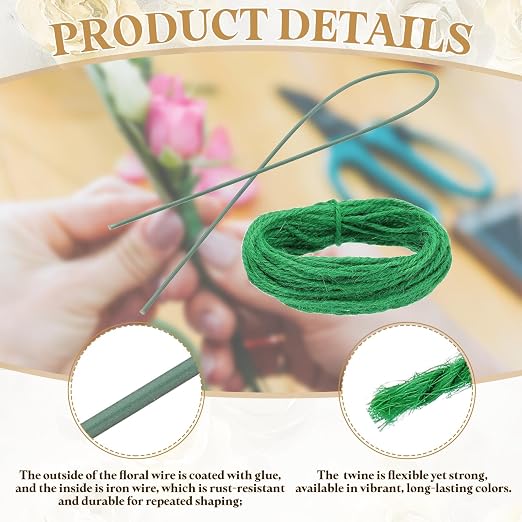 uxcell 50Pcs 2 Gauge Floral Wire, 15.75" Length Flower Stem Wires - Image 3