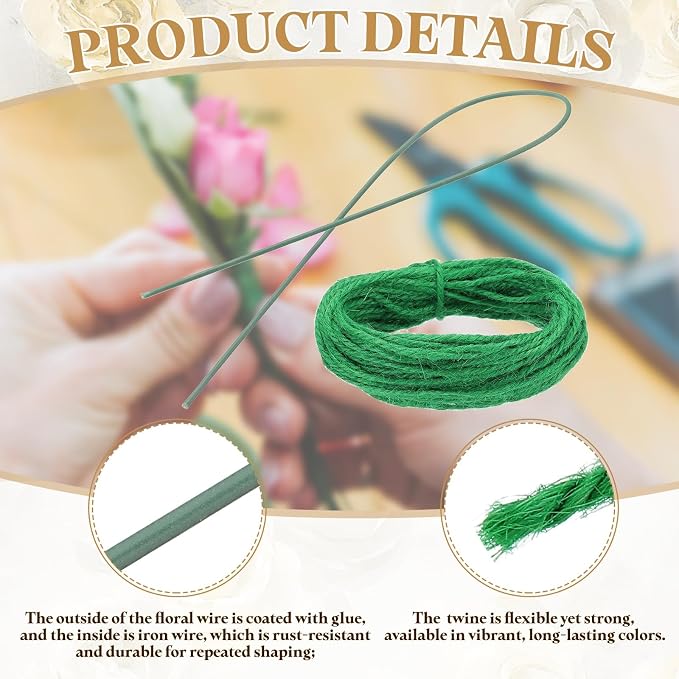 uxcell 50Pcs 2 Gauge Floral Wire, 11.81" Length Flower Stem Wires - Image 3