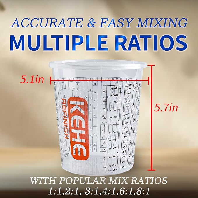 60 PACK Paint Mixing Cups by KEHE REFINISH, 38 oz, Disposable or Reusable - Image 4