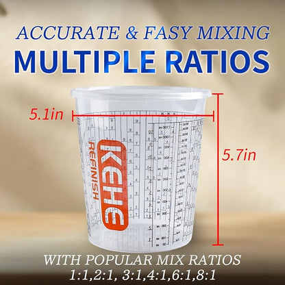 60 PACK Paint Mixing Cups by KEHE REFINISH, 38 oz, Disposable or Reusable - Image 4
