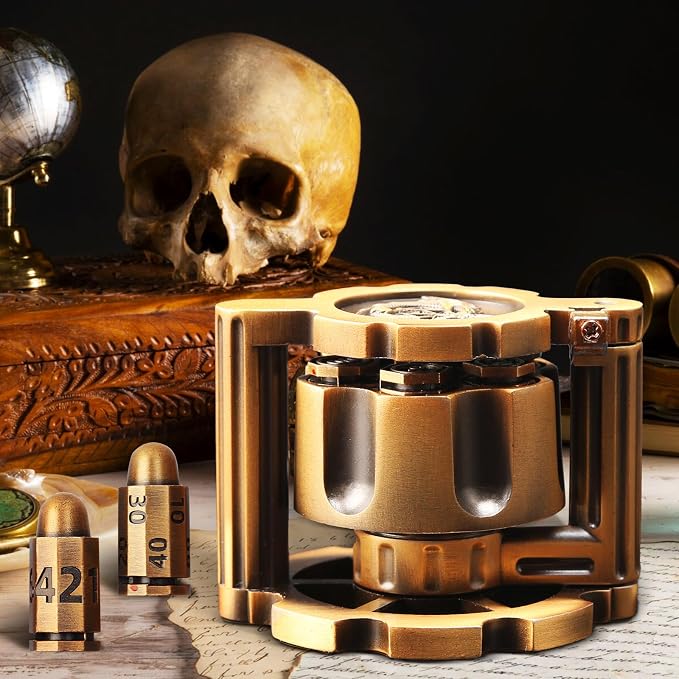 Bullet Dice, Revolver Bullet Metal Dice Set - Image 6