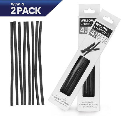 Pacific Arc 2 PACK Large Willow Charcoal Stick 4/Pkg, Thick Willow Charcoal - Image 2