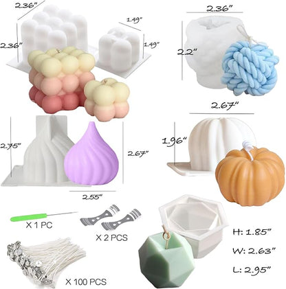 6pcs Silicone Candle Making Molds Kit Set, 3D Silicone Mold - Image 2