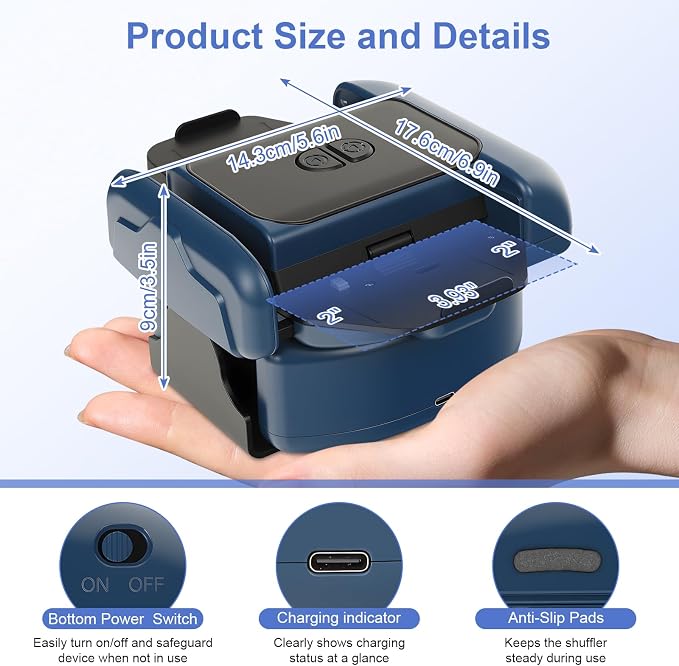 BEE&FLOWER Card Shuffler 2600mAh Rechargeable Auto-Stop Automatic Card Shuffler - Image 6