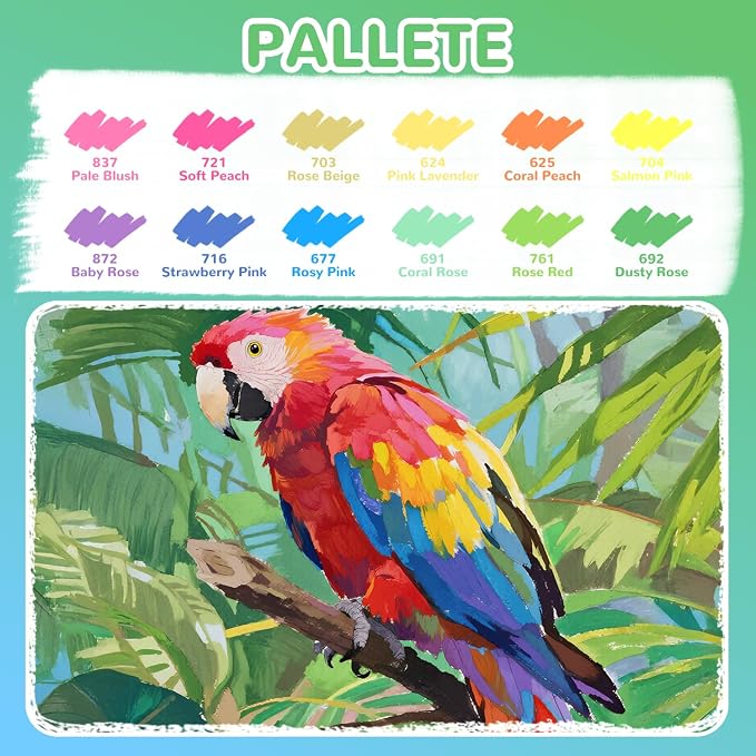Guangna 12 Macaron Acrylic Paint Markers Set, Brush Tip Acrylic Paint Pens - Image 2