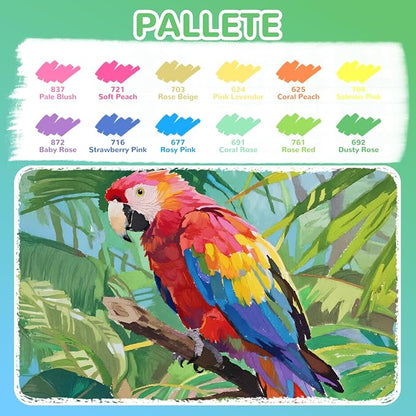 Guangna 12 Macaron Acrylic Paint Markers Set, Brush Tip Acrylic Paint Pens - Image 2