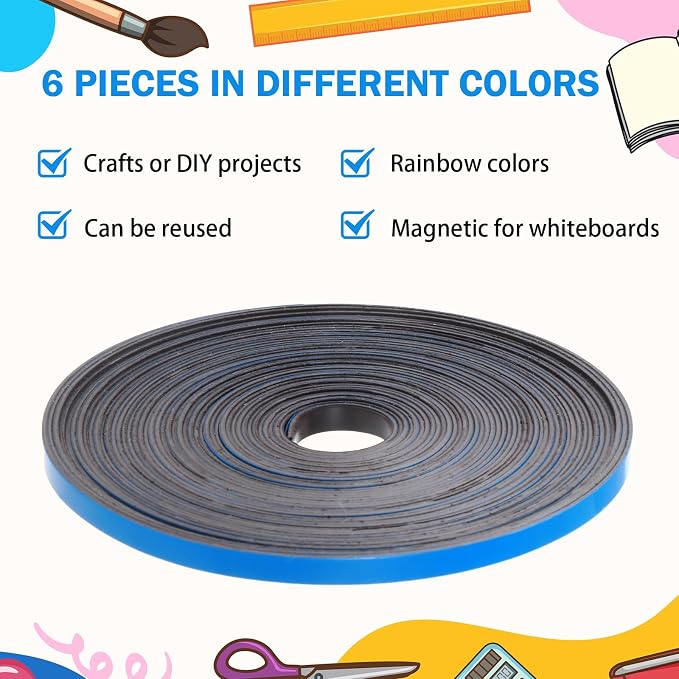 Magnetic Tape Roll Thin Strips, 1/4 Inch x 33 Feet Magnetic Board Dividers - Image 6