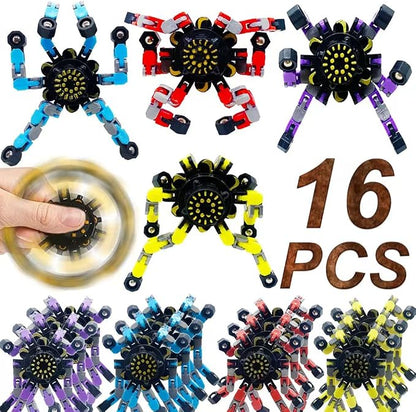 16Pc Fingertip Gyro Fingertip Mechanical Top DIY Deformation Robot Metal by ShineWorld