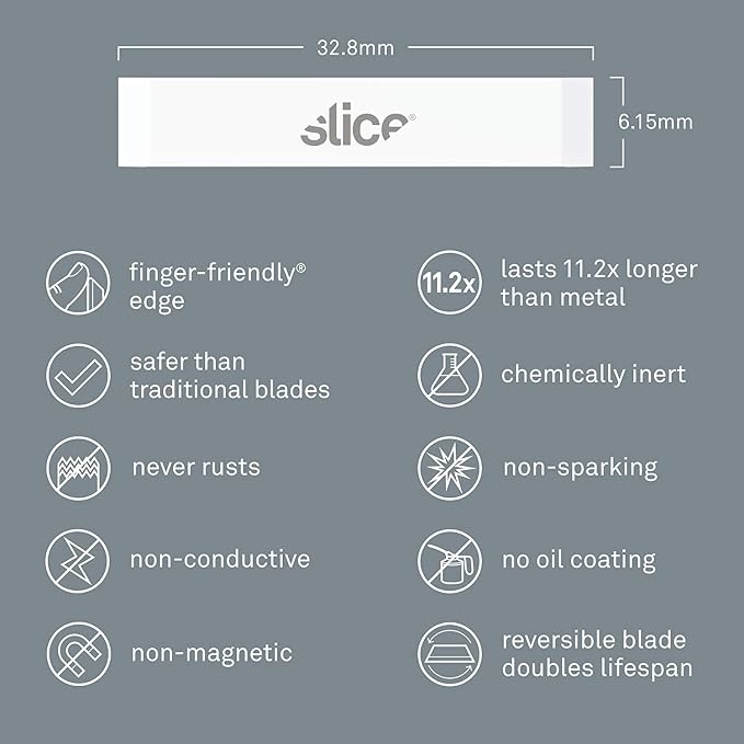 Slice 10535-CS Narrow Chisel Blades, Double Sided, Ceramic Blade Lasts 11x - Image 2