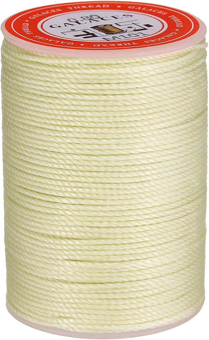 uxcell Round Leather Sewing Waxed Thread, 55m / 60 Yards Wax Polyester String by uxcell