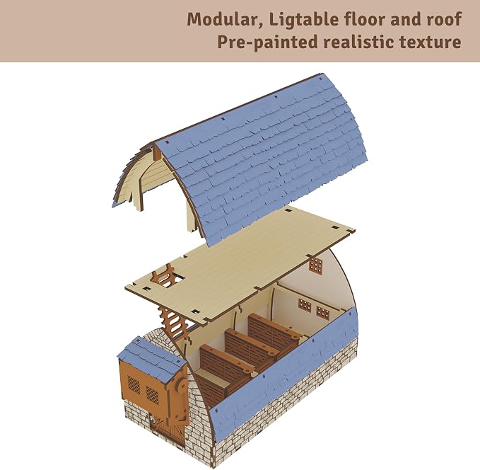 Medieval Barn DIY Building Kit for Teens and Adults, Suitable for Playing - Image 4