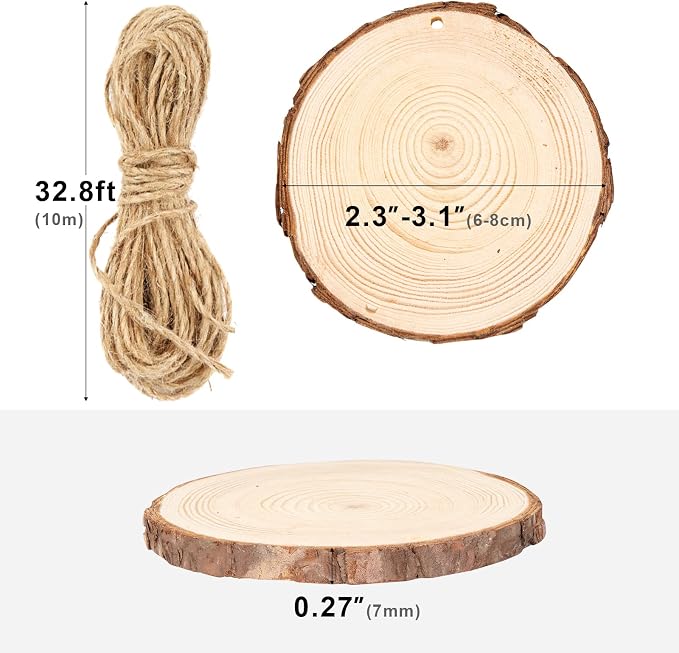 Falling in Art 2.3-3.1 Inches Natural Wood Slices Set - Image 2