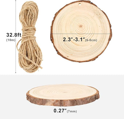 Falling in Art 2.3-3.1 Inches Natural Wood Slices Set - Image 2