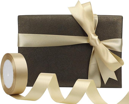 Champagne Solid Satin Ribbon 1 Inch 25 Yards Solid Polyester Fabric Ribbon - Image 5