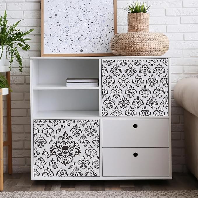 Damask Stencils for Crafts Reusable 6” Texture Stencils Floral Background - Image 4
