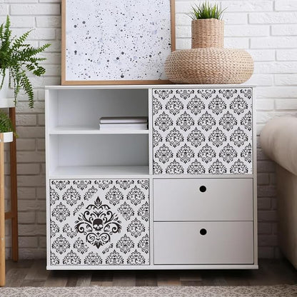 Damask Stencils for Crafts Reusable 6” Texture Stencils Floral Background - Image 4