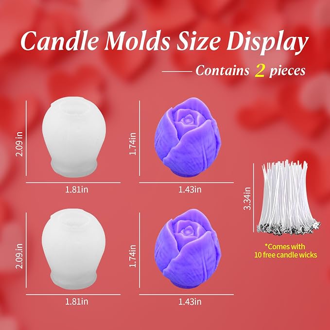 2Pcs Tulip Silicone Candle Flower Wax Mold Silicone - Image 4