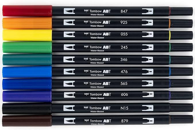 Tombow Dual Brush Marker 10-Piece Set: Primary - Image 4